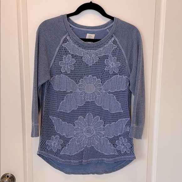 Tops - Lucky Brand Lucky Lotus Floral French Terry Top